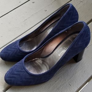 Aquatalia blue suede pumps